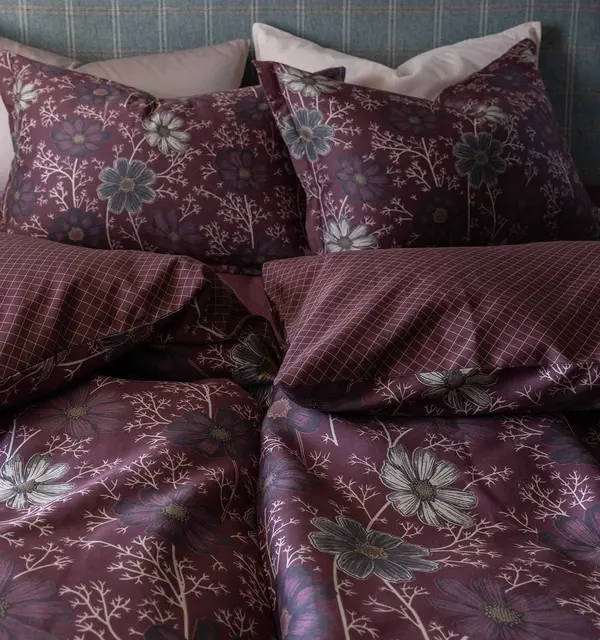 Borås Cotton Viola bäddset 150x210/50x60 Aubergine 