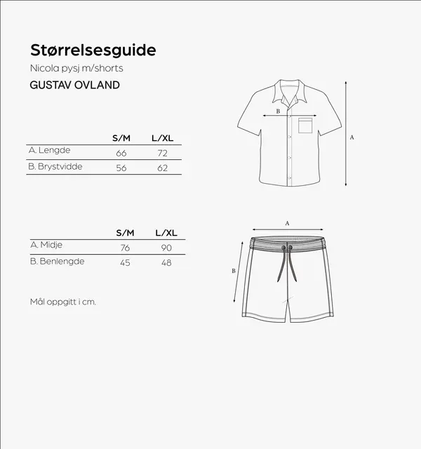 Gustav Ovland Nicola pyjamas m/shorts S/M Rökt ek 