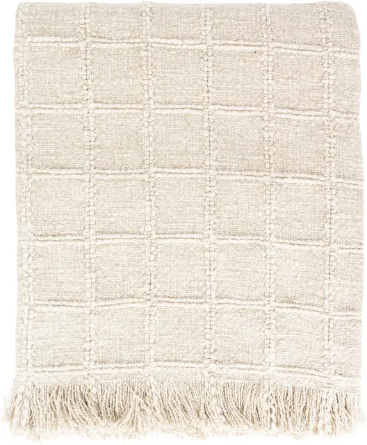 Lama Albergo pledd i bomull/lin 130x180 Beige 